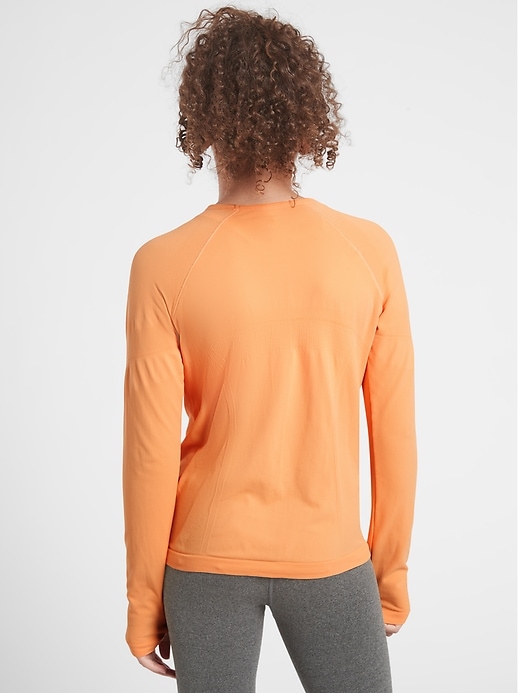 2 of 8 showing, with the color Sunny Orange of product Athleta Girl Power Up Seamless Regular Length Top
