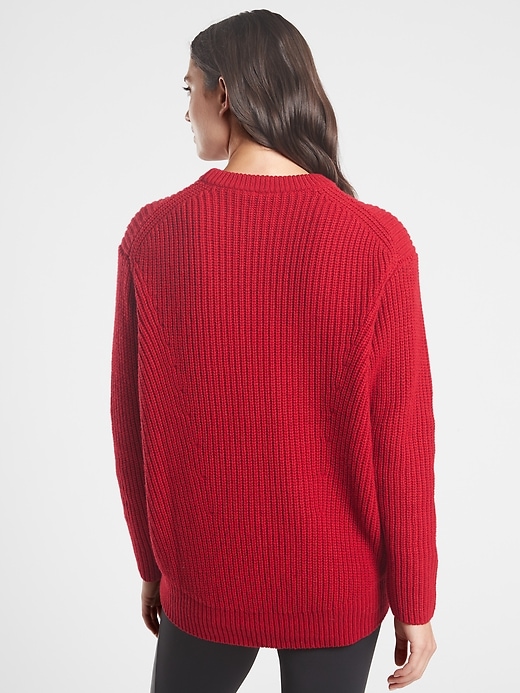 2 of 8 showing, with the color Candy Red of product Cascades Crew Sweater