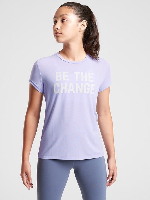 Image number 1 showing, Athleta Girl Be the Change Tee