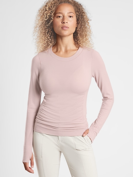 1 of 8 showing, with the color Icelandic Mineral of product Foresthill Ascent Seamless Top