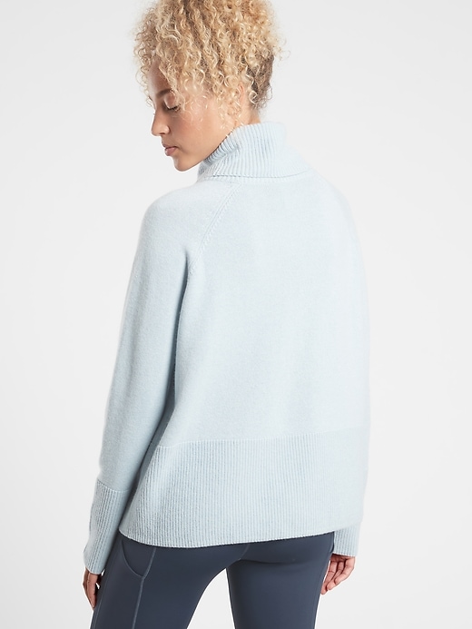 2 of 8 showing, with the color Voyage Grey of product Wool Cashmere Aspen Turtleneck Sweater
