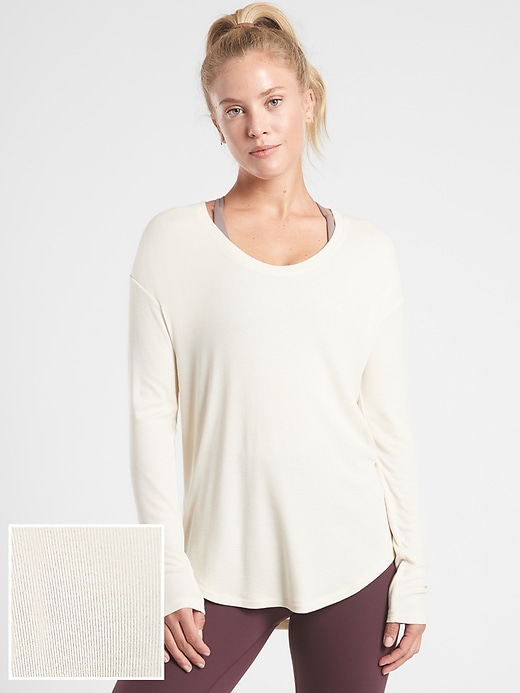 1 of 8 showing, with the color Chantilly Cream of product Cloudlight Rib Stratus Top