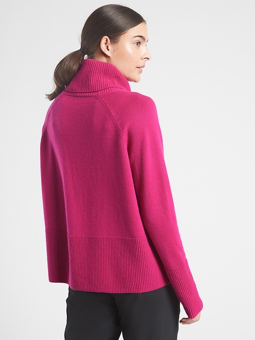 2 of 8 showing, with the color Cyclamen of product Wool Cashmere Aspen Turtleneck Sweater