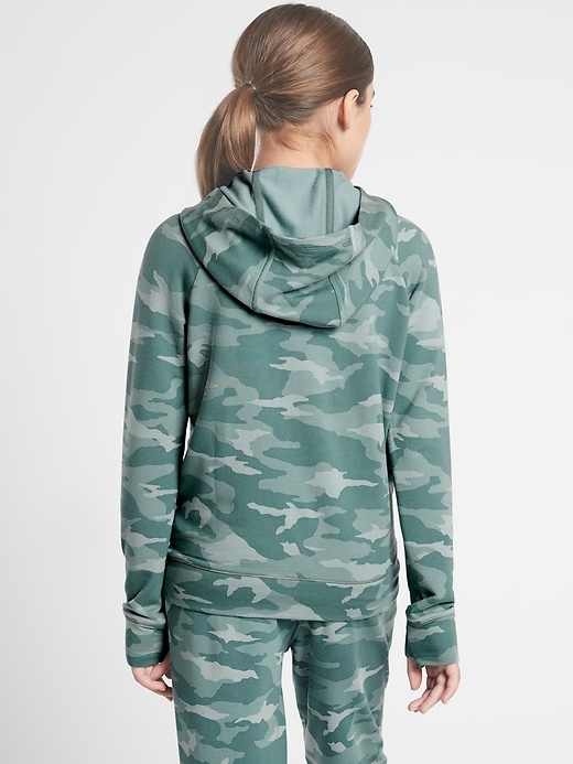 2 of 8 showing, with the color Sage Camo of product Athleta Girl In Your Element 2.0 Hoodie