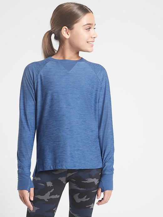1 of 8 showing, with the color Chrome Blue of product Athleta Girl Power of She Top