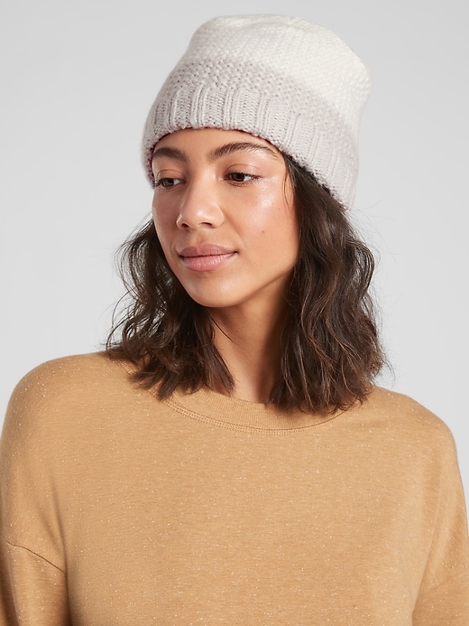 1 of 8 showing, with the color Abalone Grey/ Chantilly Cream/ Sea Salt of product Cozy Stripe Beanie