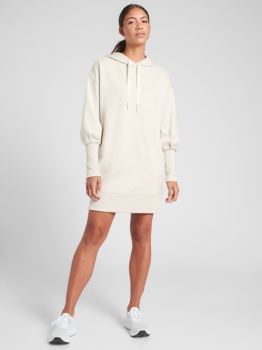 work from home outfit athleta sweatshirt dress.