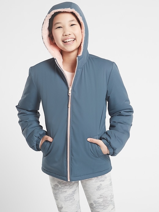 Image number 1 showing, Athleta Girl Say It Ain &#39t Snow Reversible Jacket