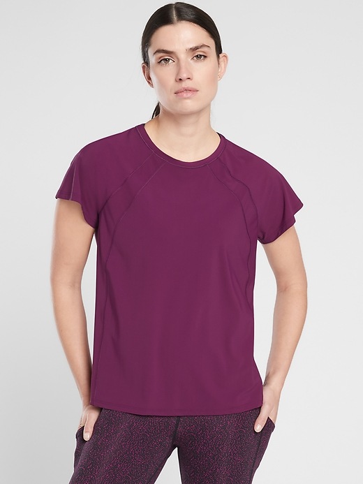 2 of 8 showing, with the color Velvet Plum of product Ultimate Tee Floral Mesh