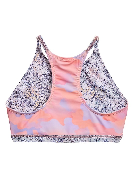 Image number 4 showing, Athleta Girl Reversible Ice Pink Camo Bikini Top