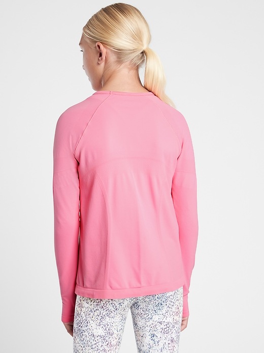 2 of 8 showing, with the color Glow Pink of product Athleta Girl Power Up Seamless Regular Length Top