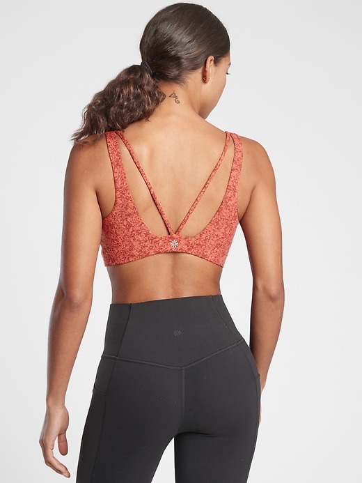 2 of 8 showing, with the color Etruscan Red of product Exhale Moonflower Jacquard Bra D-DD+
