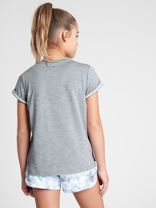 2 of 8 showing, with the color Cobblestone Grey of product Athleta Girl We Can, We Will Tee