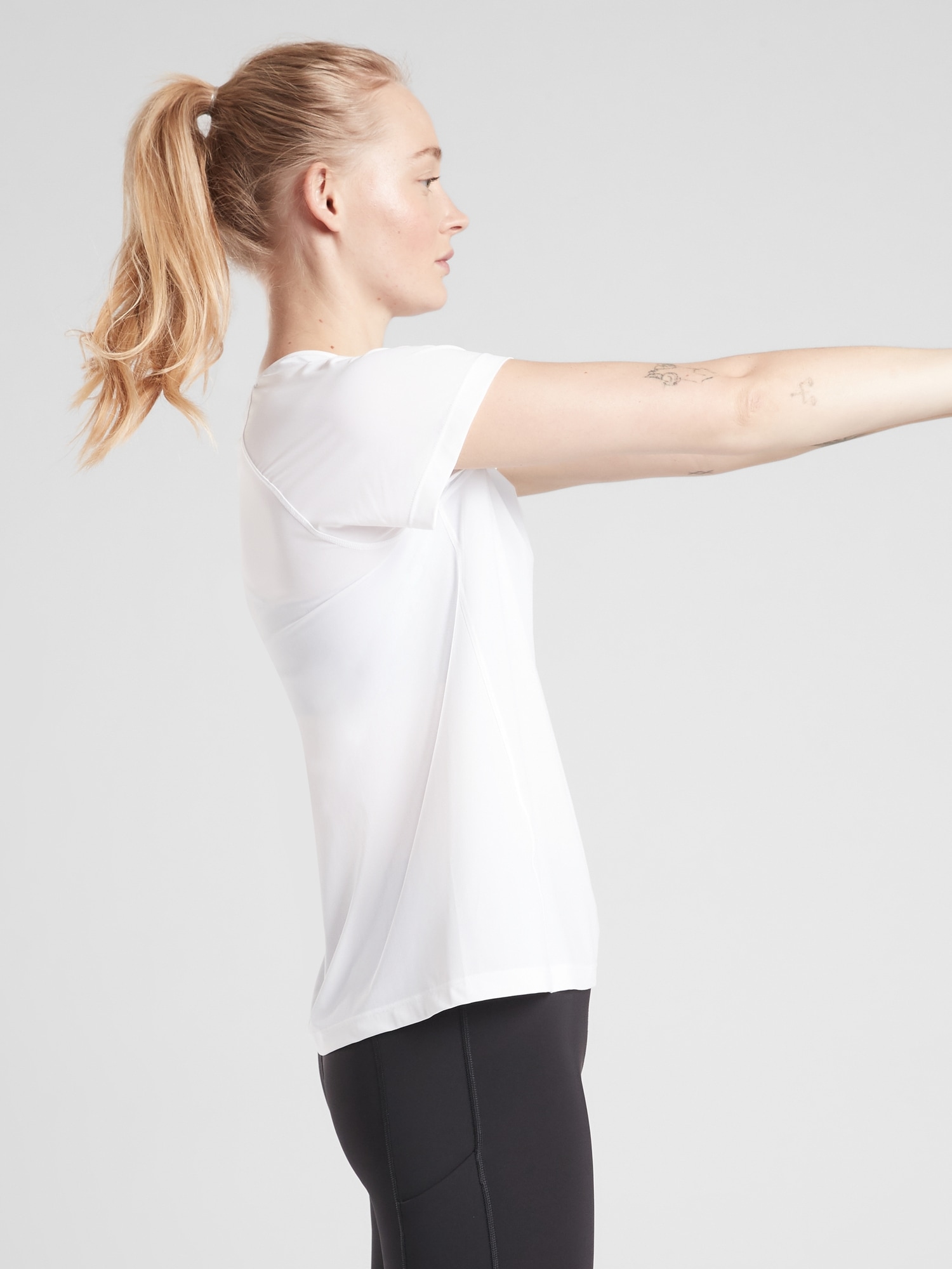 high neck run and train tee