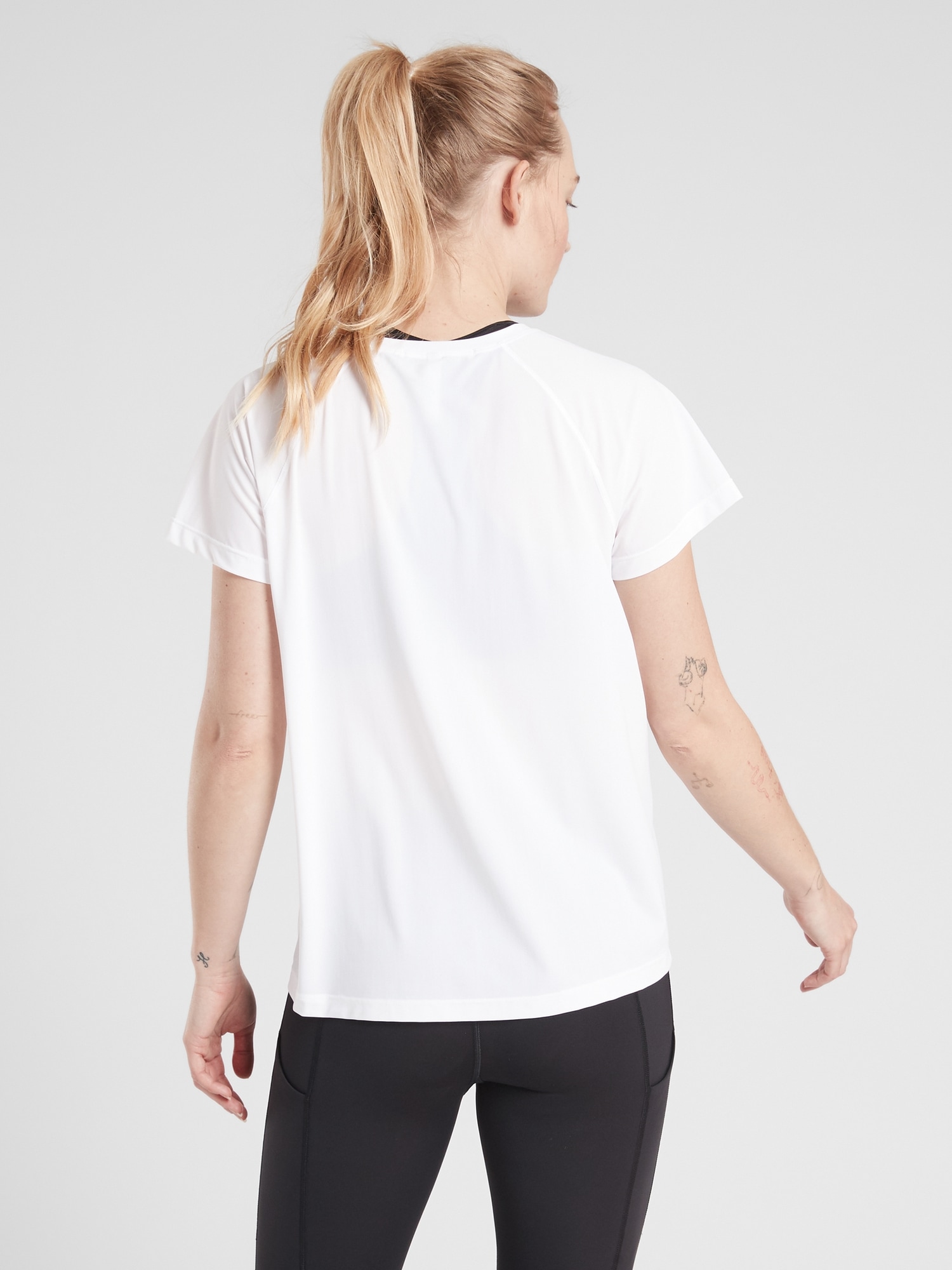 high neck run and train tee