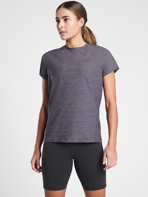 high neck run and train tee