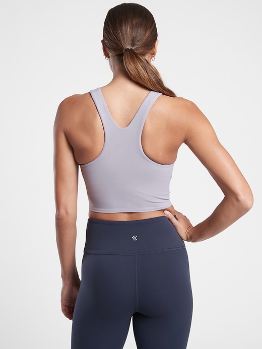 2 of 8 showing, with the color Muted Lilac of product Conscious Crop Bra A-C