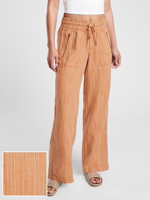 Image number 1 showing, Cabo Linen Textured Wide Leg Pant