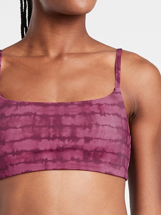 Athleta NWT A-C Conscious Crop Printed Tie Dye Bikini Top Plum XS