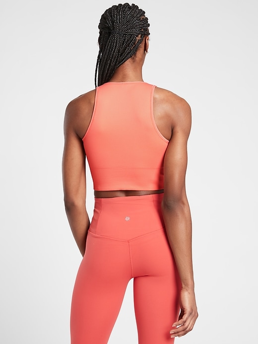 2 of 8 showing, with the color Island Coral of product Aurora Seamless Crop Rib Tank