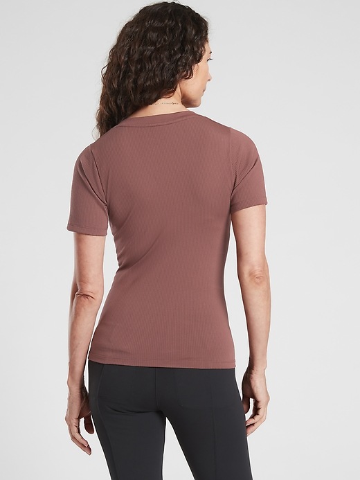 2 of 8 showing, with the color Hearth Rose of product Renew Seamless V-Neck Tee