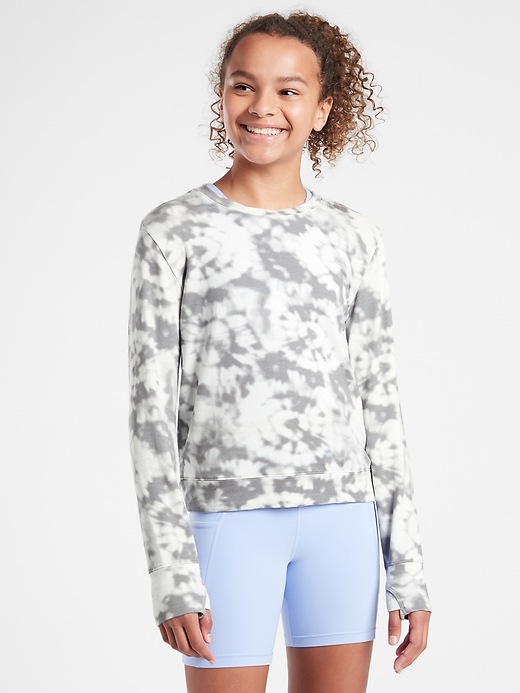 Image number 1 showing, Athleta Girl Rest Day Printed Crewneck Sweatshirt