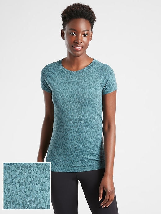 1 of 8 showing, with the color Allure Dark Surf Teal of product Momentum Allure Print Tee