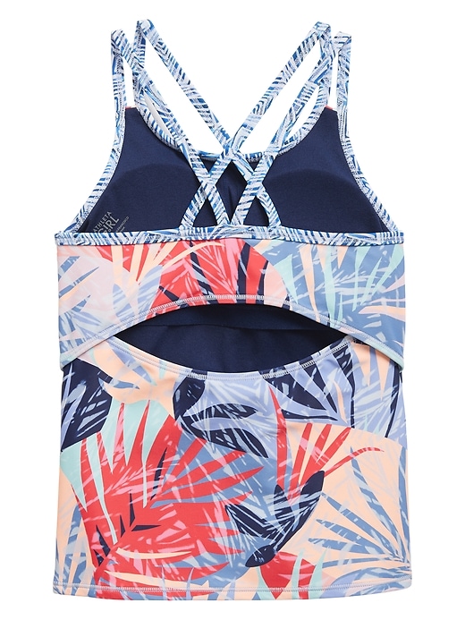 View large product image 2 of 3. Athleta Girl Palm Oasis Tankini Top