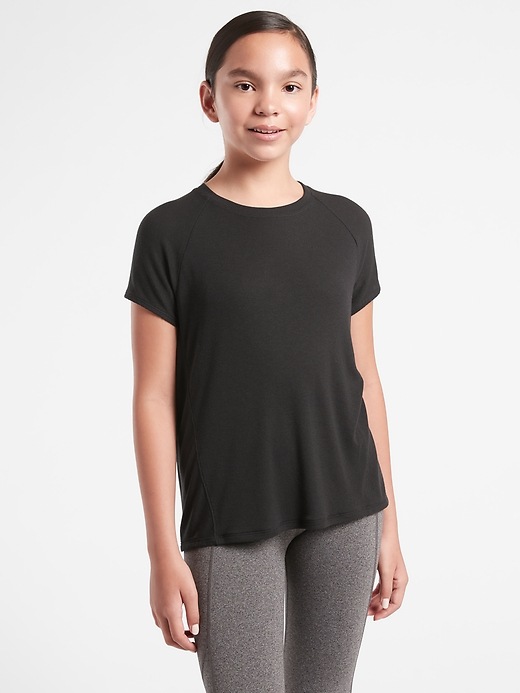 1 of 8 showing, with the color Black of product Athleta Girl Everyday Energy Tee