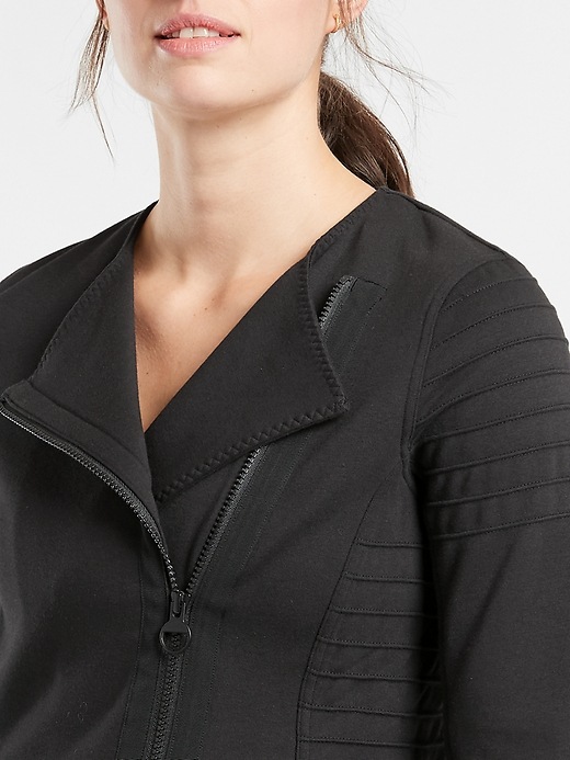 Athleta leather moto jacket sale