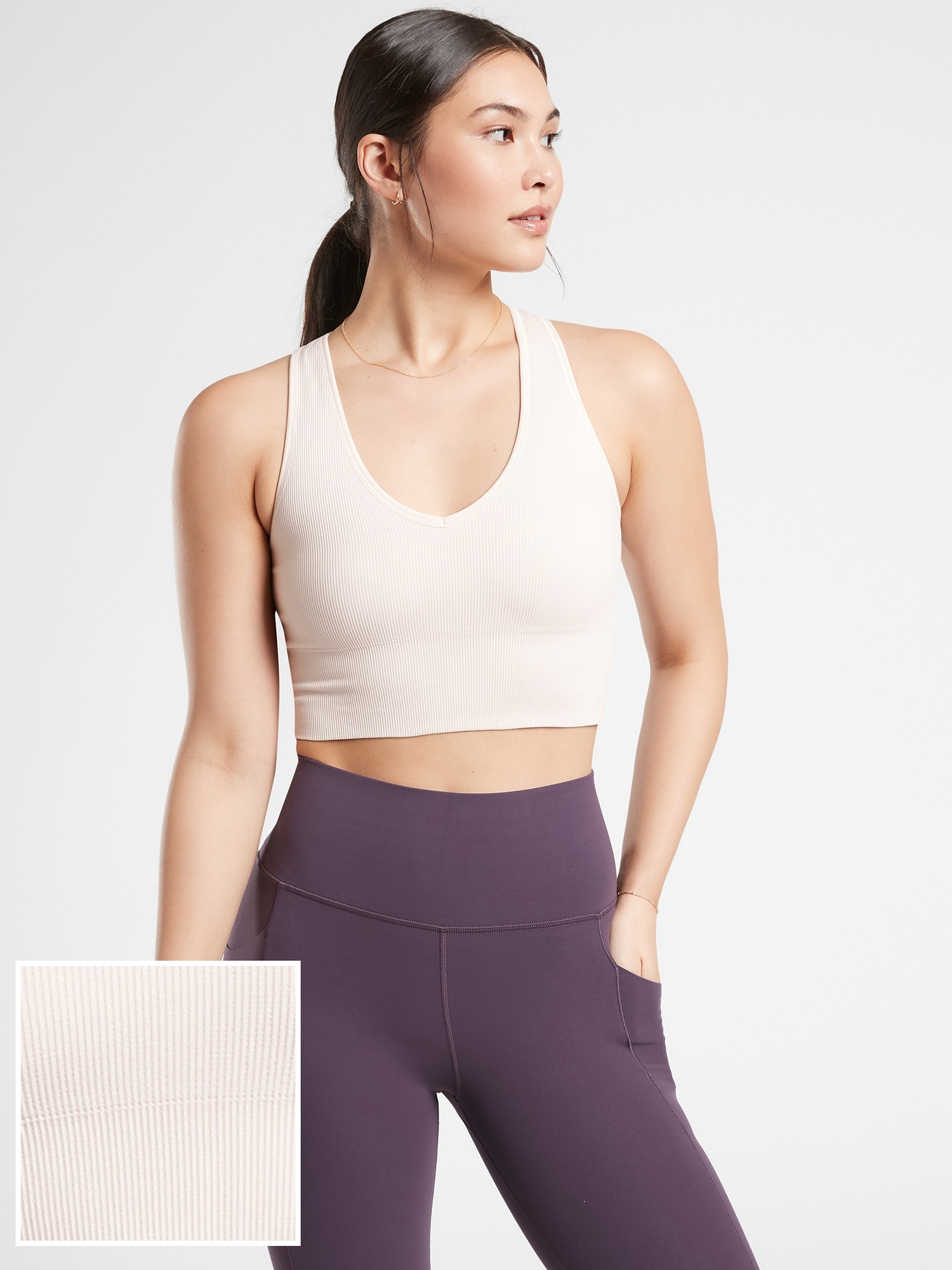 Athleta Aurora Seamless Crop Rib Tank gray. 1