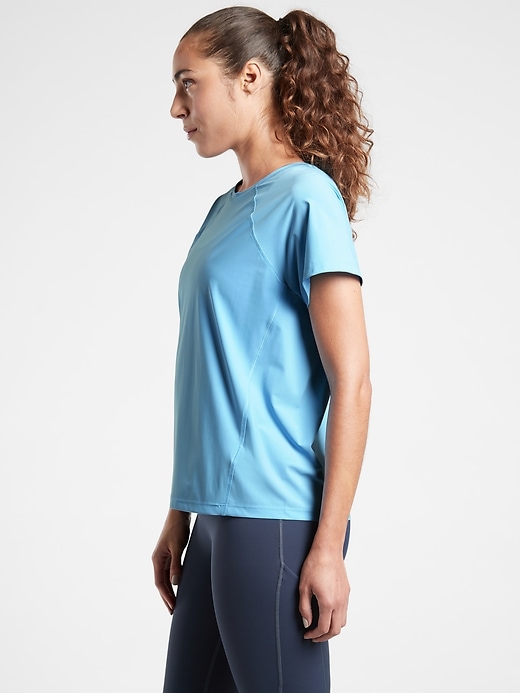 high neck run and train tee