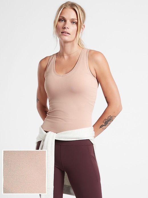 1 of 8 showing, with the color Mocha Latte of product Aurora Seamless Tank