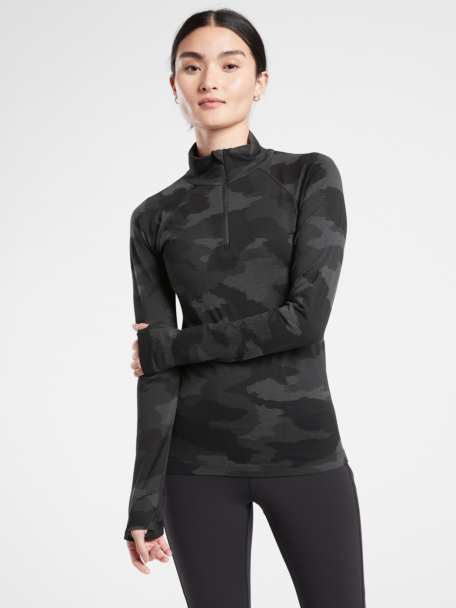 athleta run free half zip