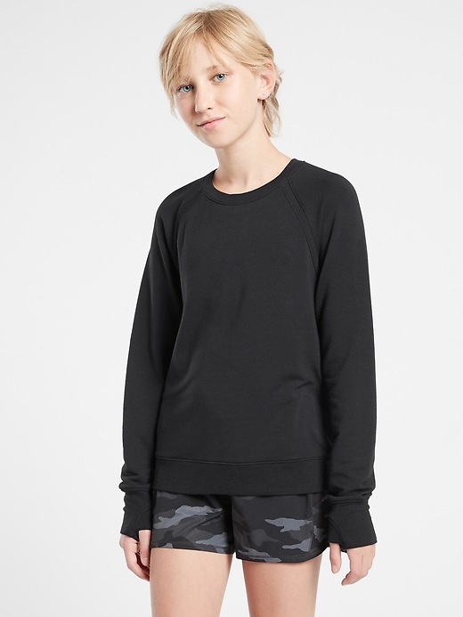 1 of 8 showing, with the color Black of product Athleta Girl Dream it Sweatshirt