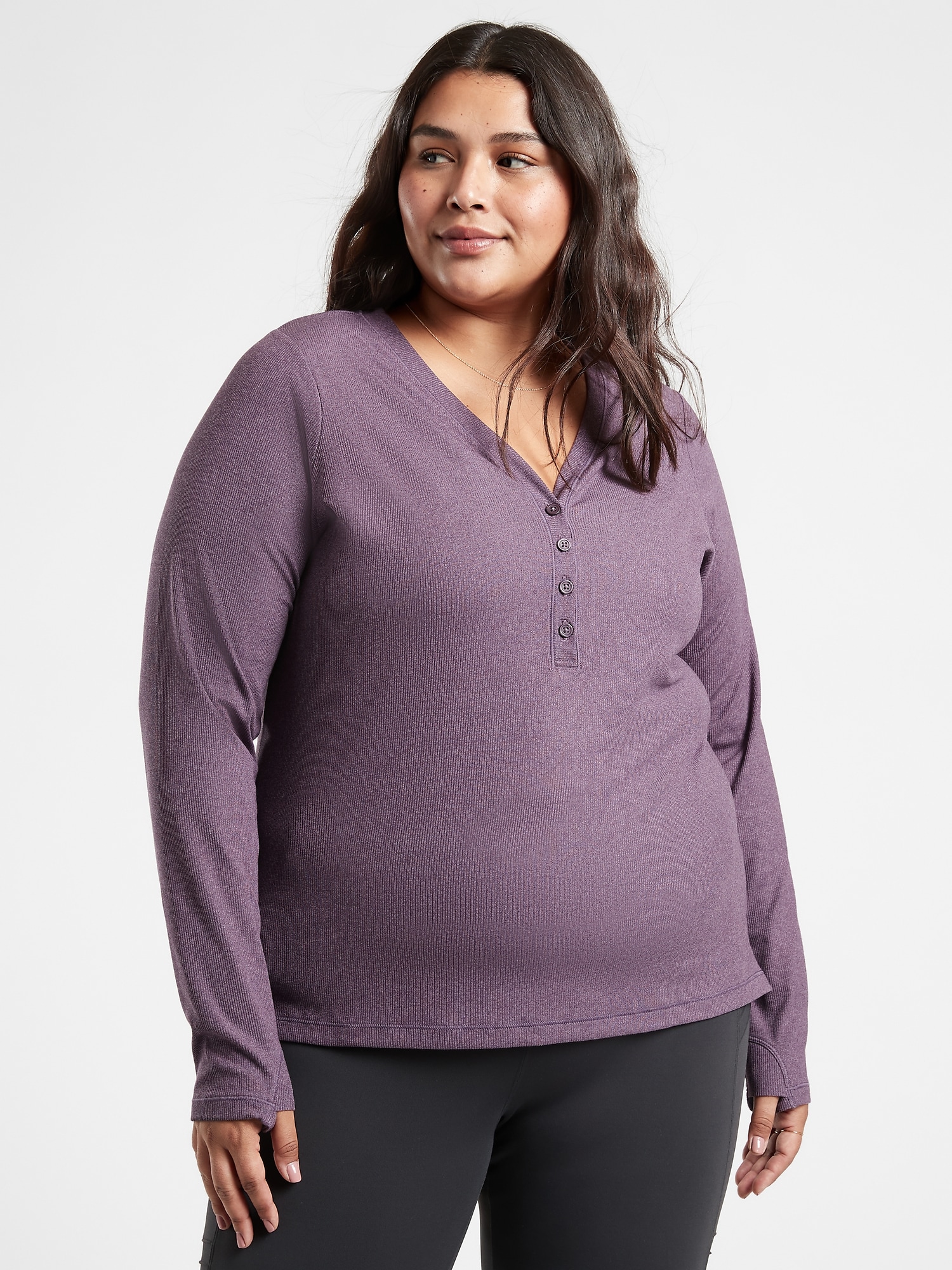 Uptempo Ribbed Henley Top | Athleta