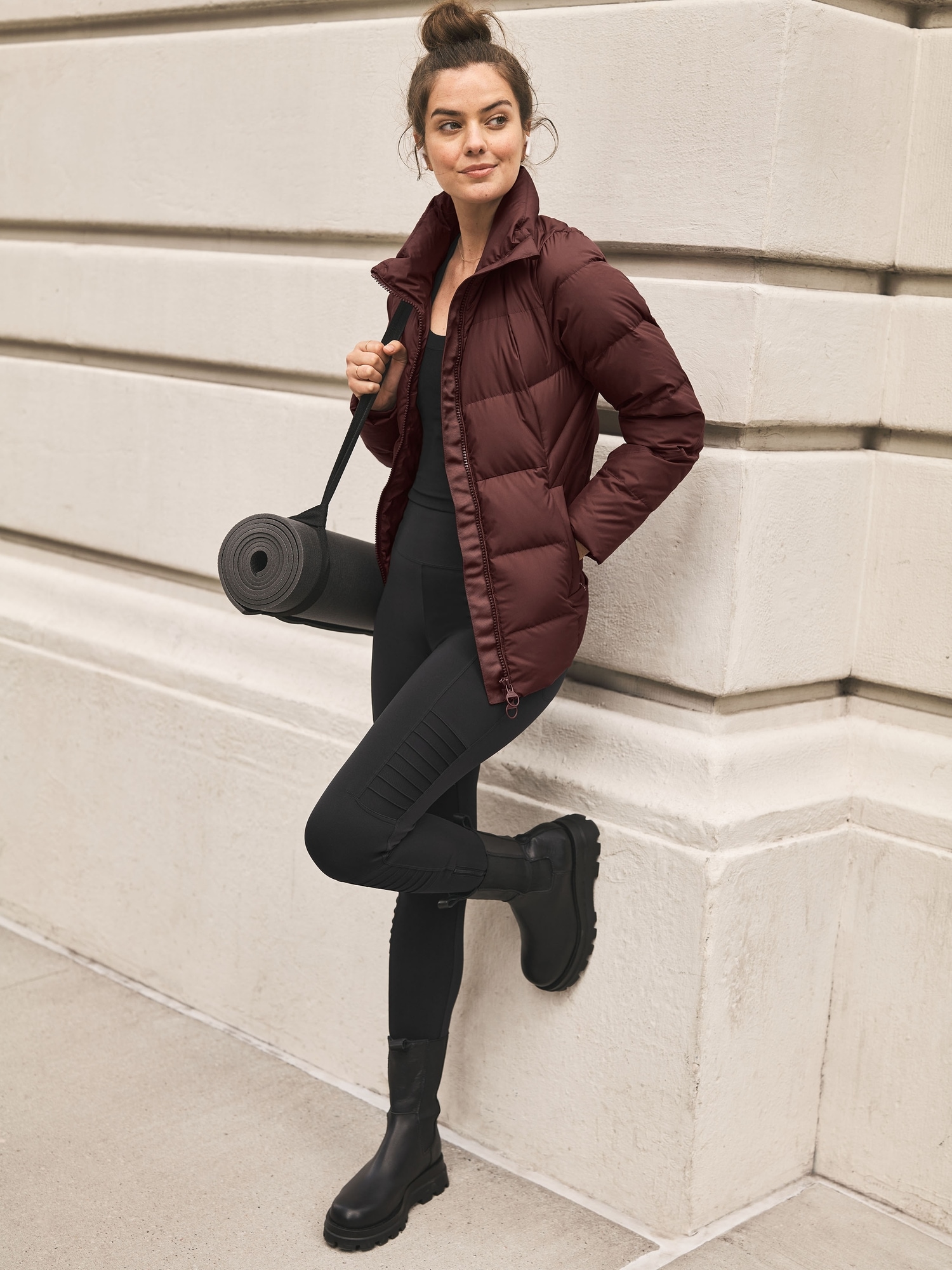 Looks Good from the Back: Outfit and Review: Athleta Delancey Gleam Moto  Tight.