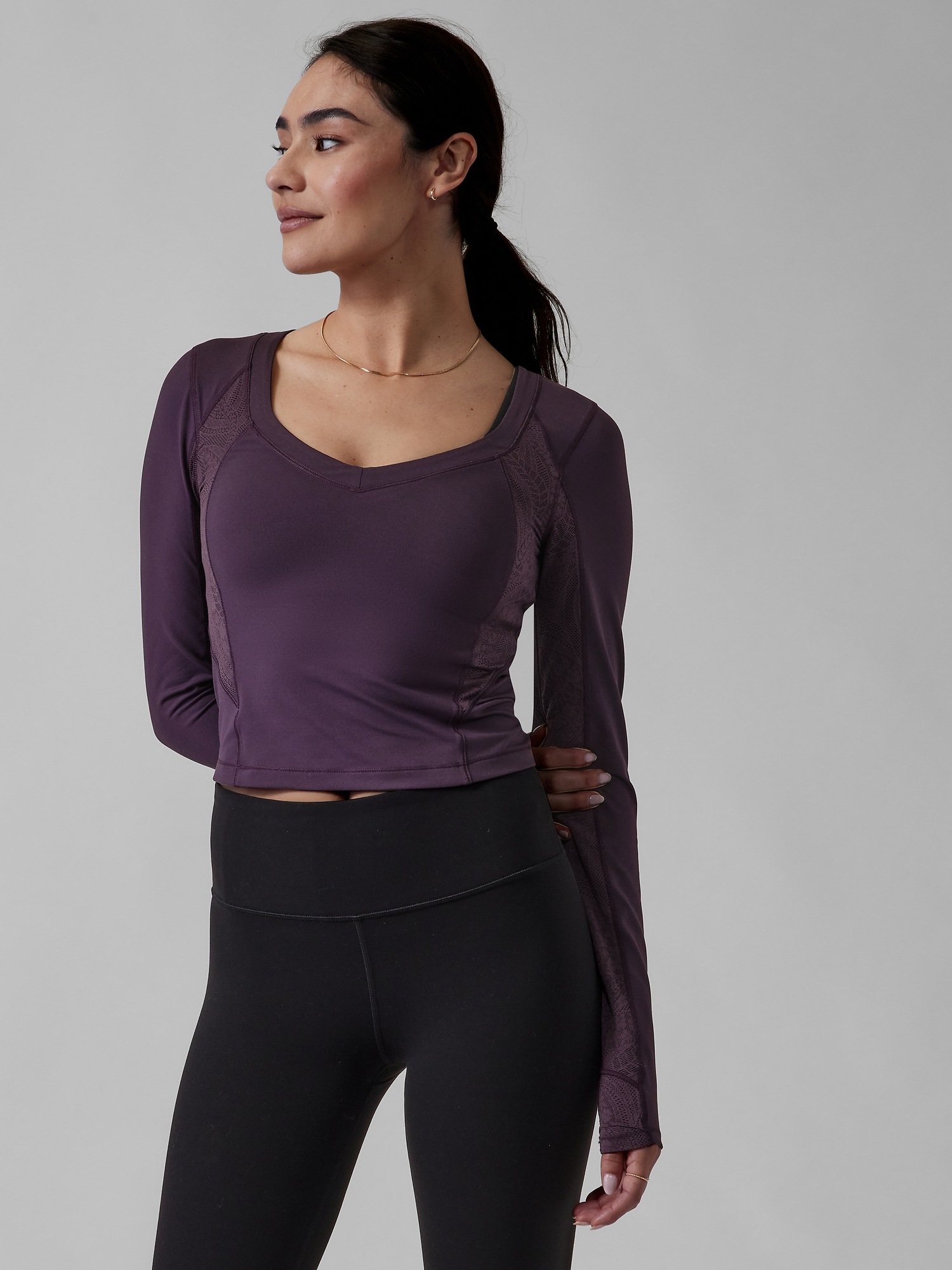 Athleta Shanti Lace Top purple. 1