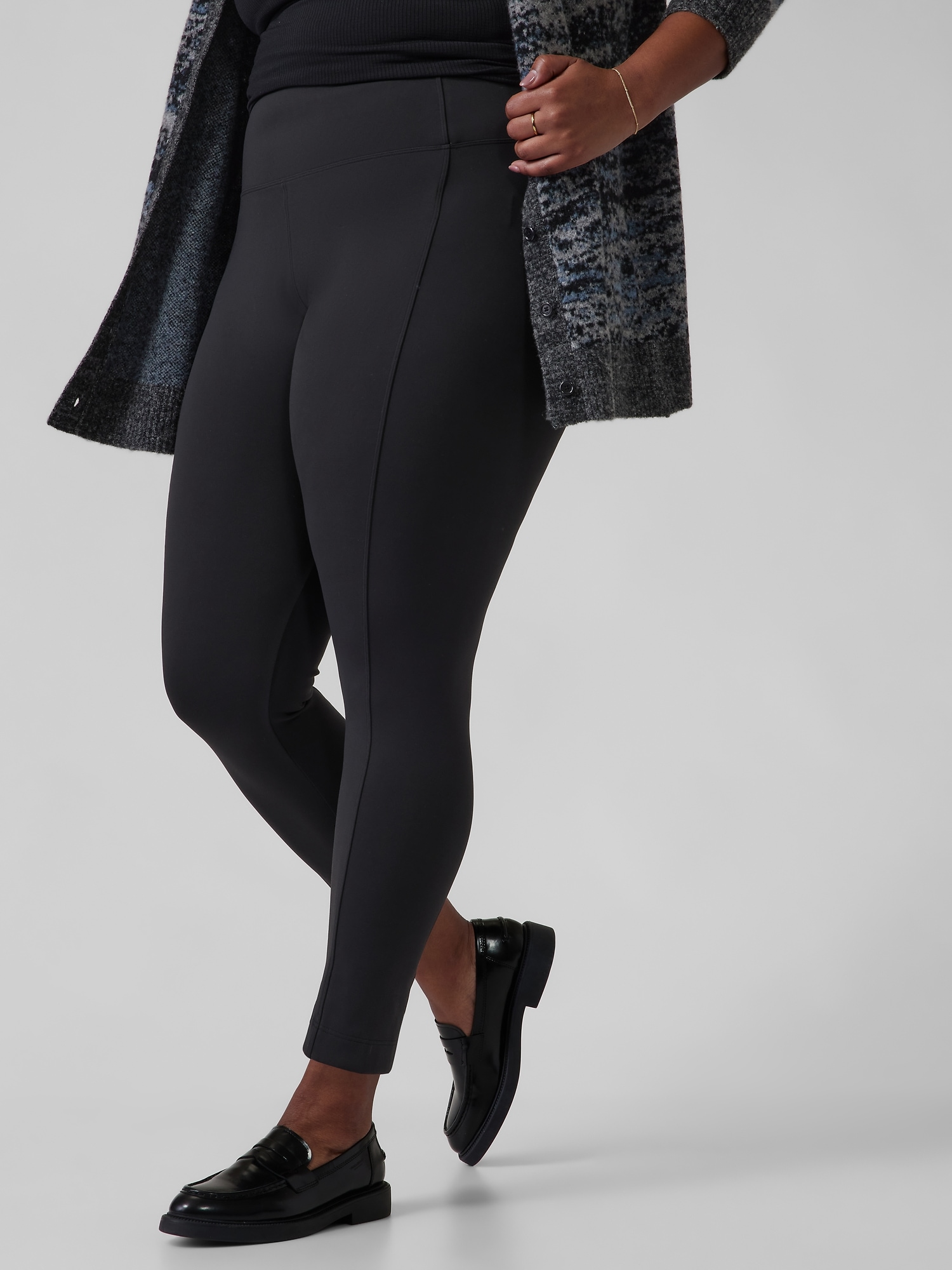 Athleta XS black Delancey Moto Tight legging pant zipper MUA hairdresser  dressy - Athletic apparel