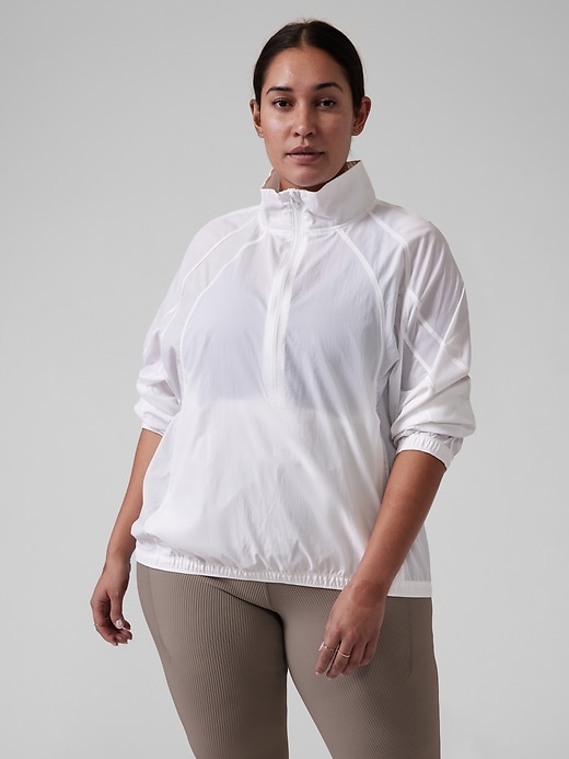 1 of 8 showing, with the color White of product Grace Half-Zip Top