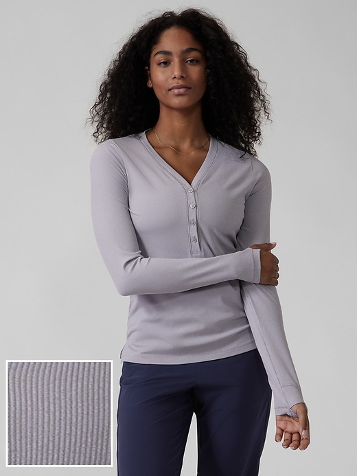 Image number 1 showing, Uptempo Ribbed Henley Top