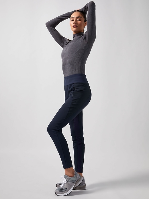 Athleta Peak Hybrid Fleece Tight S Small Black Lined Winter #511126 for  sale online