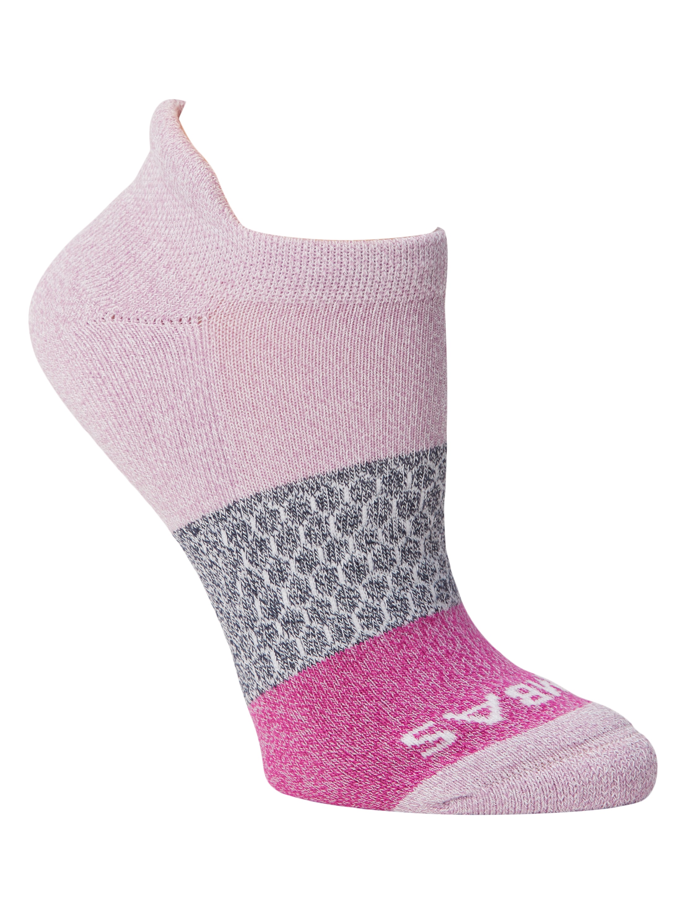 Light Grey Heather and Royal Bombas Women's Tri-Block Ankle Socks Medium