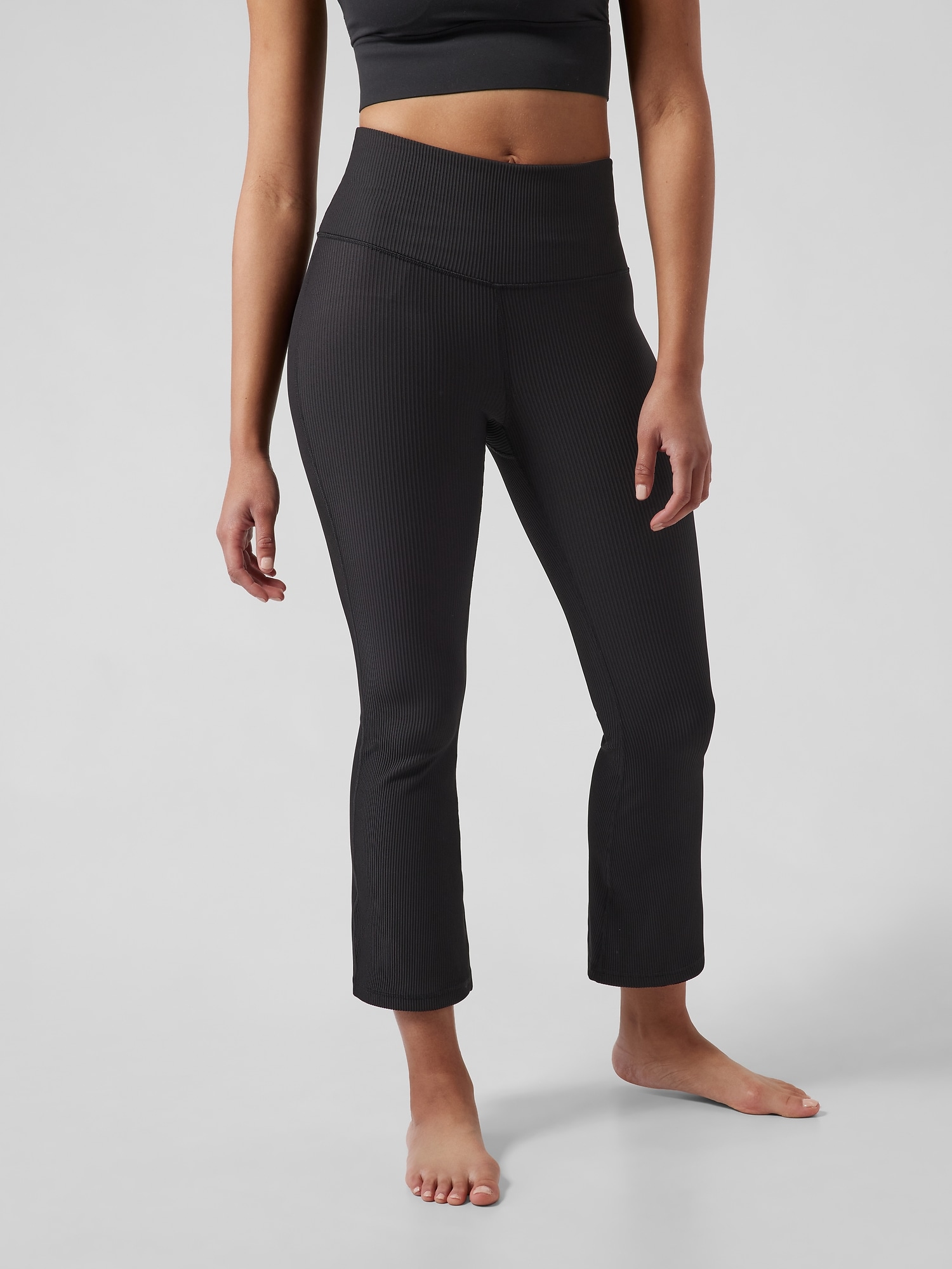 Athleta Elation Rib Crop Flare Yoga Pant Size Large Green - $33 - From  Kailee