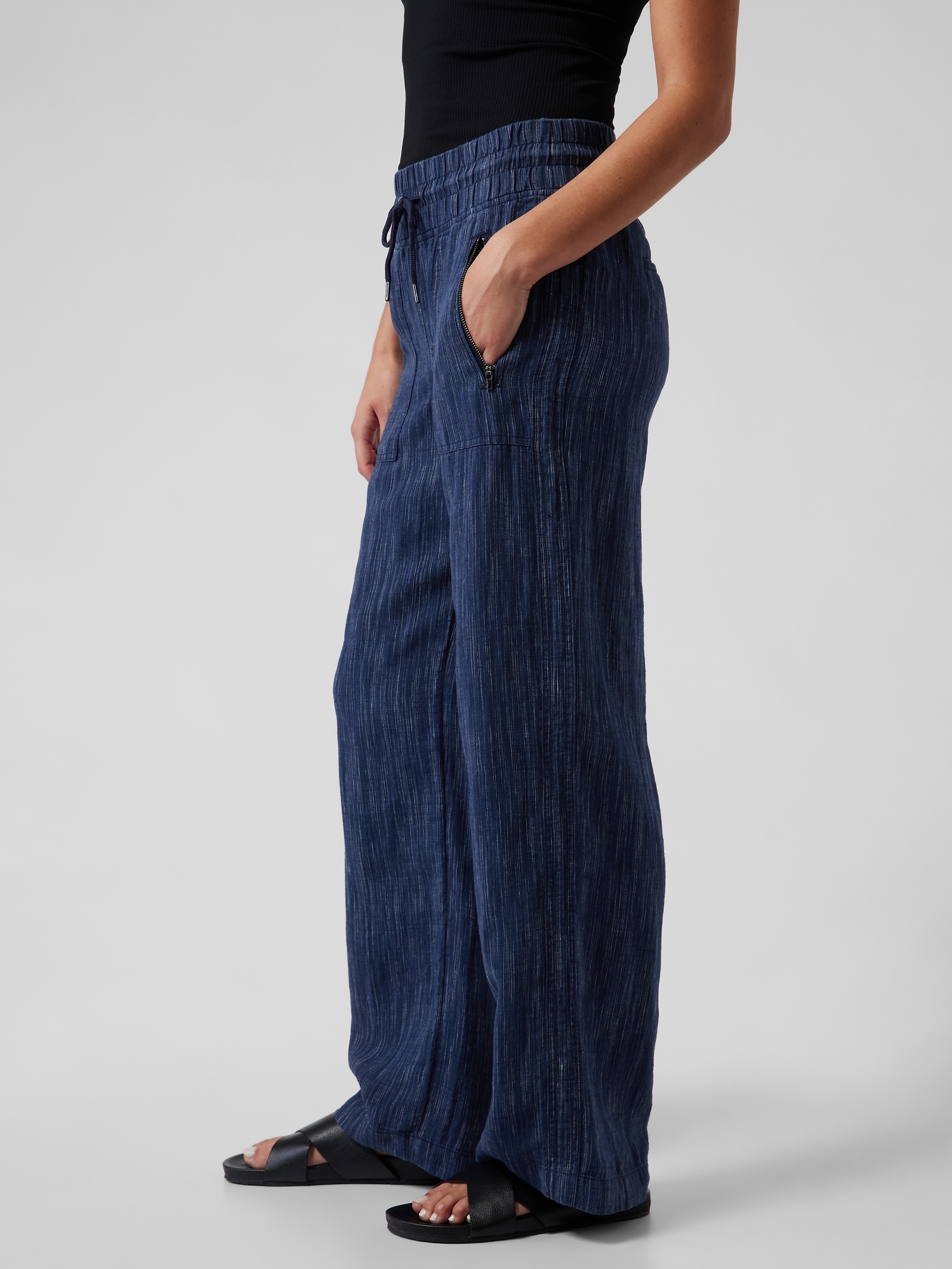 Cabo Linen Textured Wide Leg Pant | Athleta