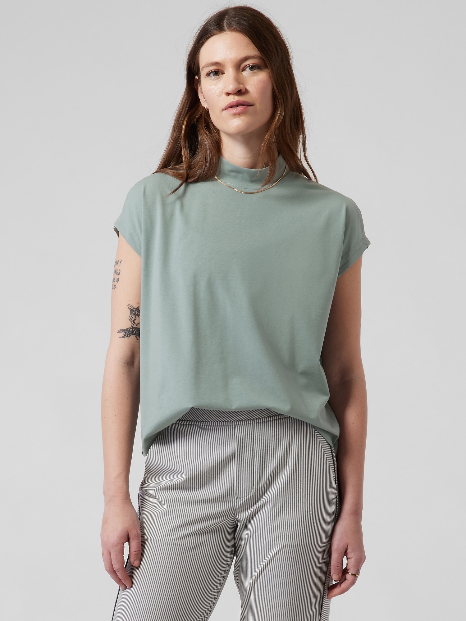 Away Mock Neck Tee | Athleta
