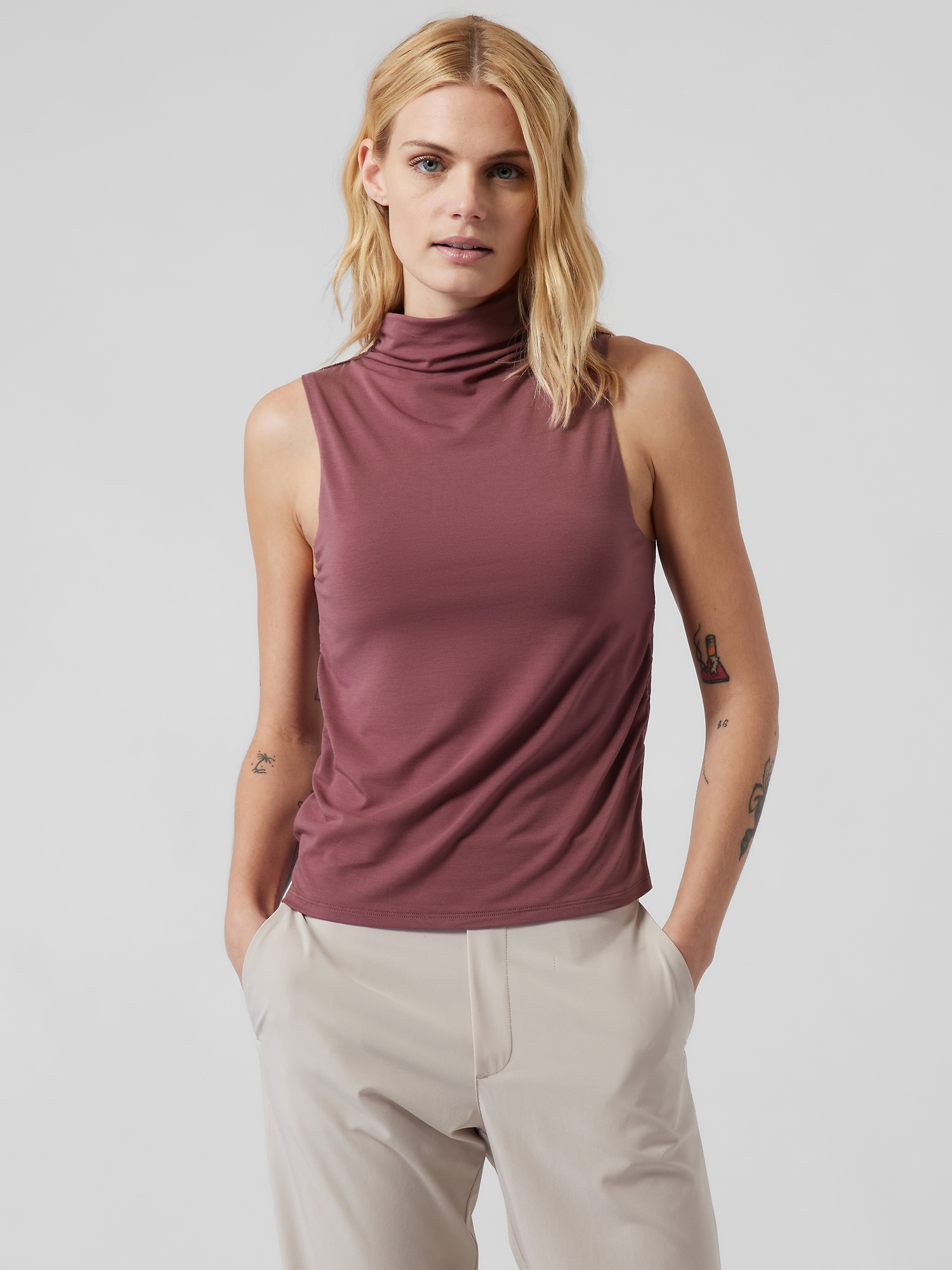 gap mock neck tank