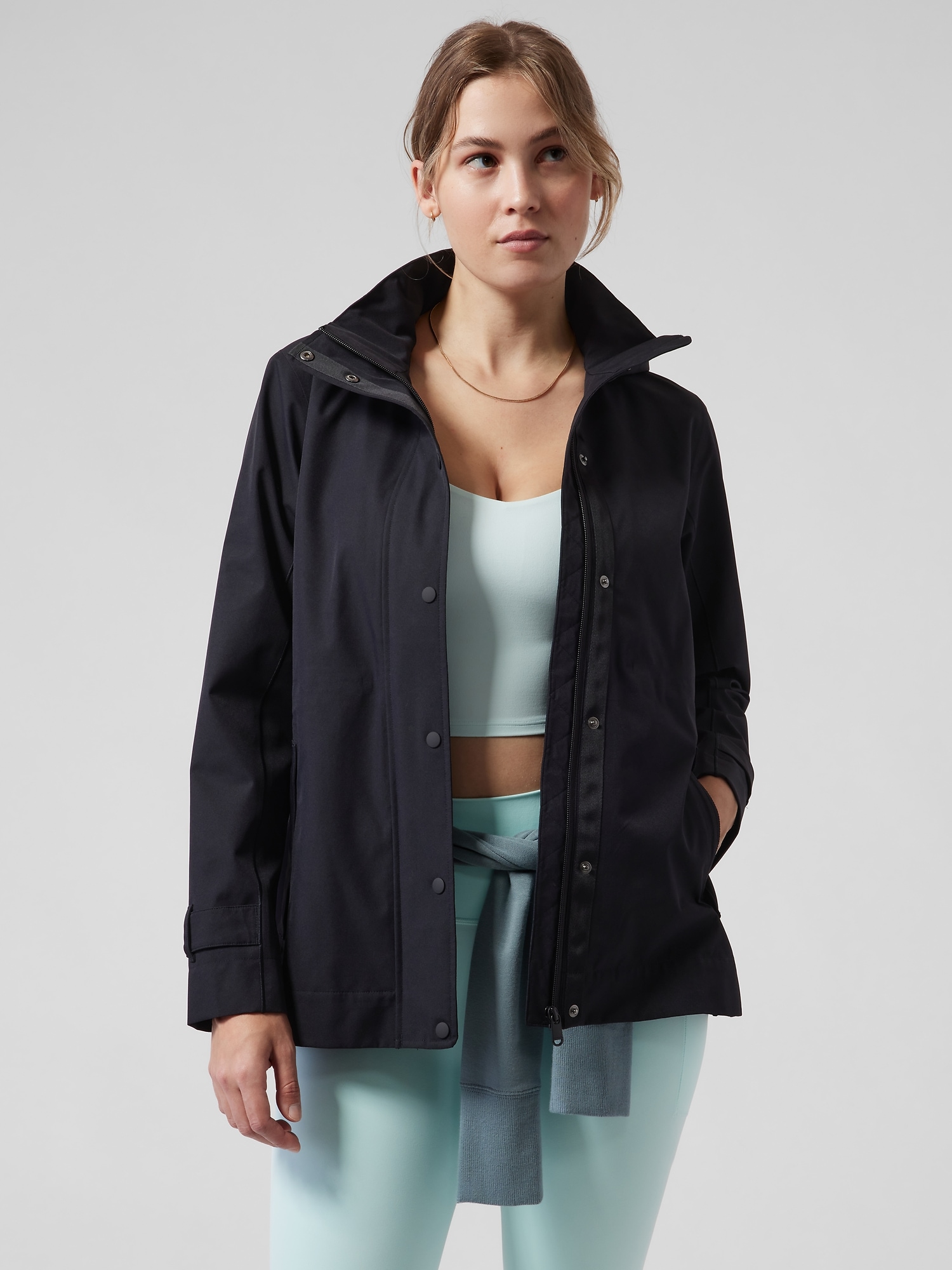 Athleta RainOut Sutro Trench Black. 1