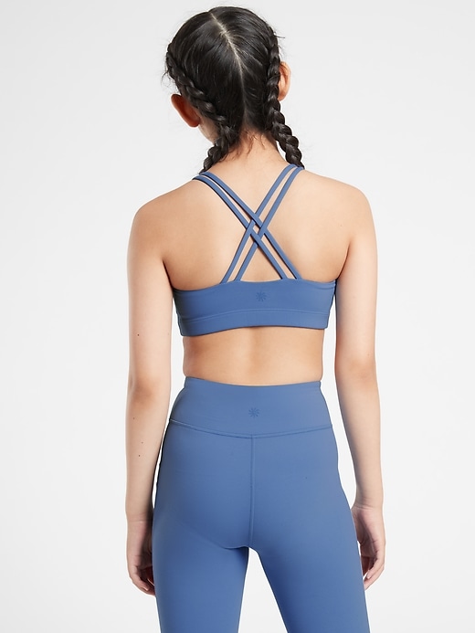 2 of 8 showing, with the color Cottage Blue of product Athleta Girl Upbeat 2.0 Bra