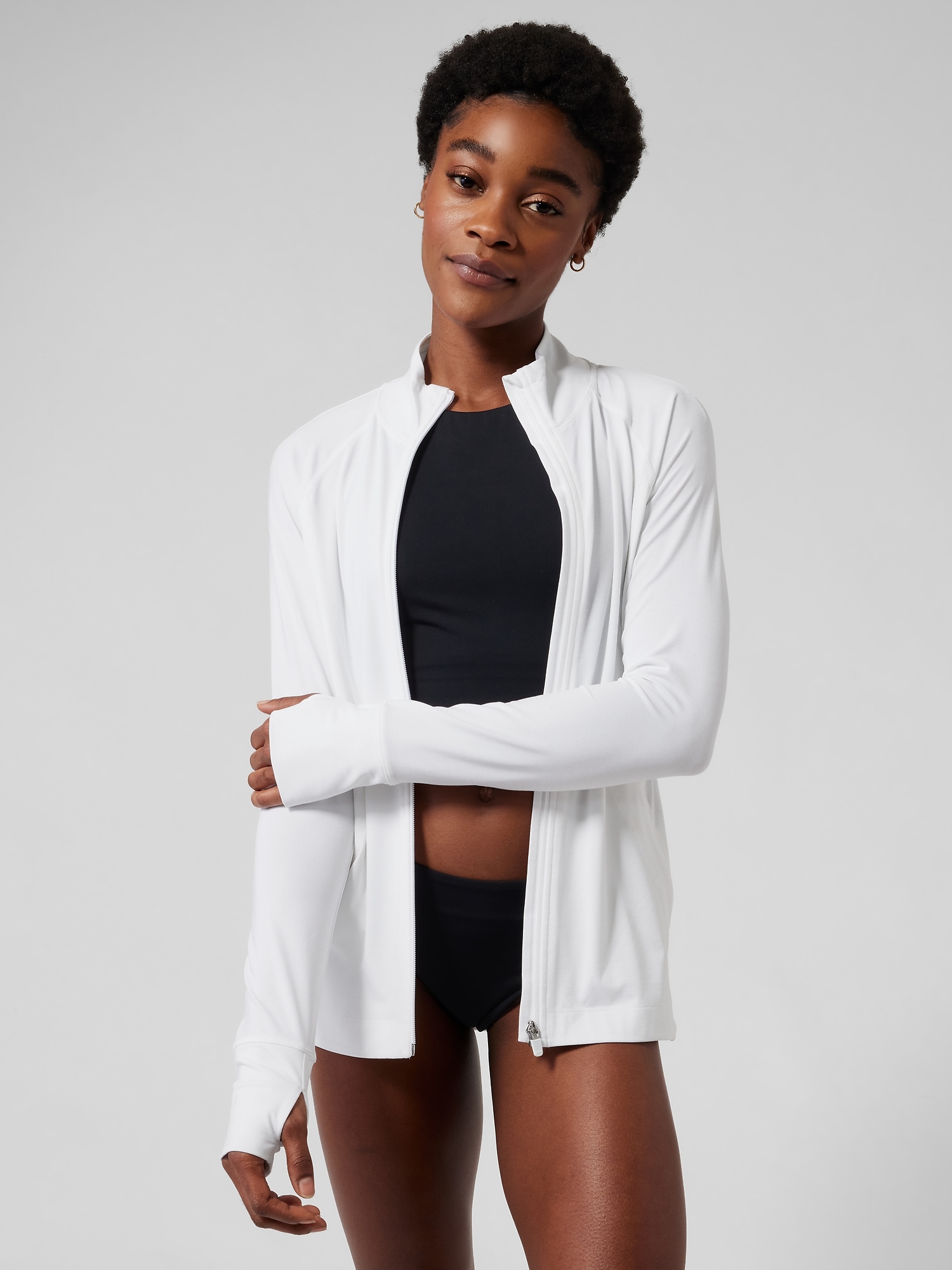 Athleta Pacifica Illume UPF Full Zip white. 1